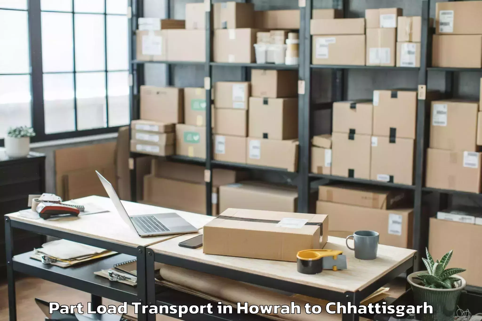 Leading Howrah to Champa Part Load Transport Provider